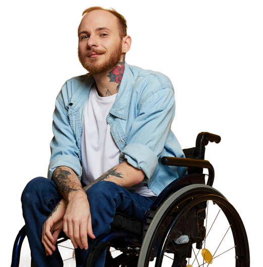 homme jeune en fauteuil roulant - Médivie